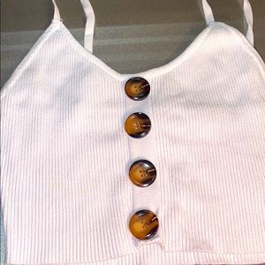 White cropped tank top